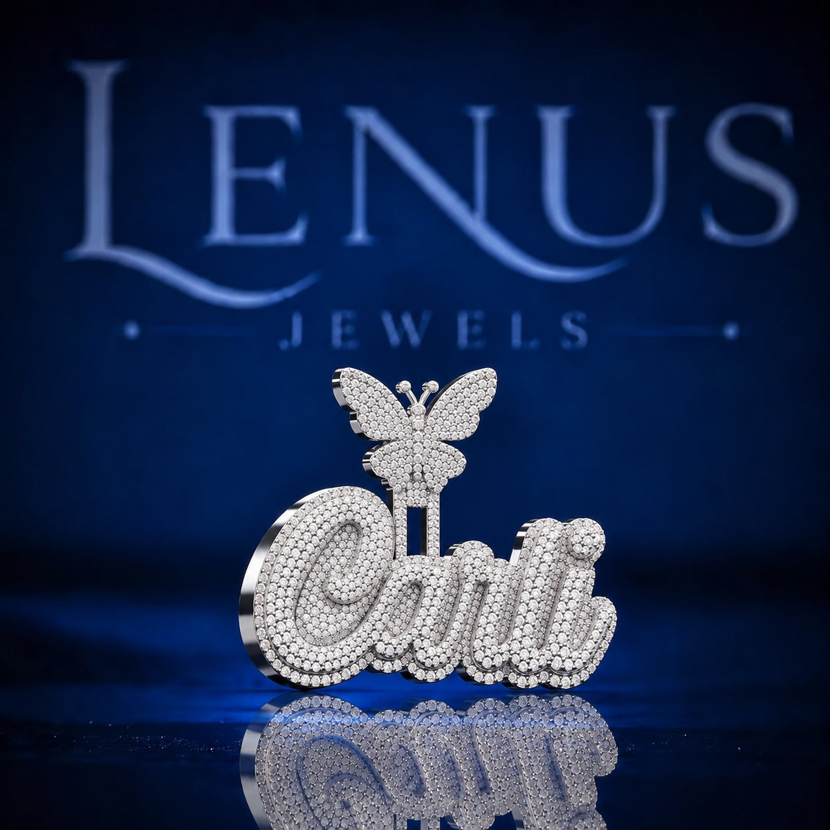 Custom Carli Butterfly Iced Out Moissanite Pendant – VVS D Color 925 Sterling Silver Personalized Name Pendant, Hip Hop Jewelry for Women