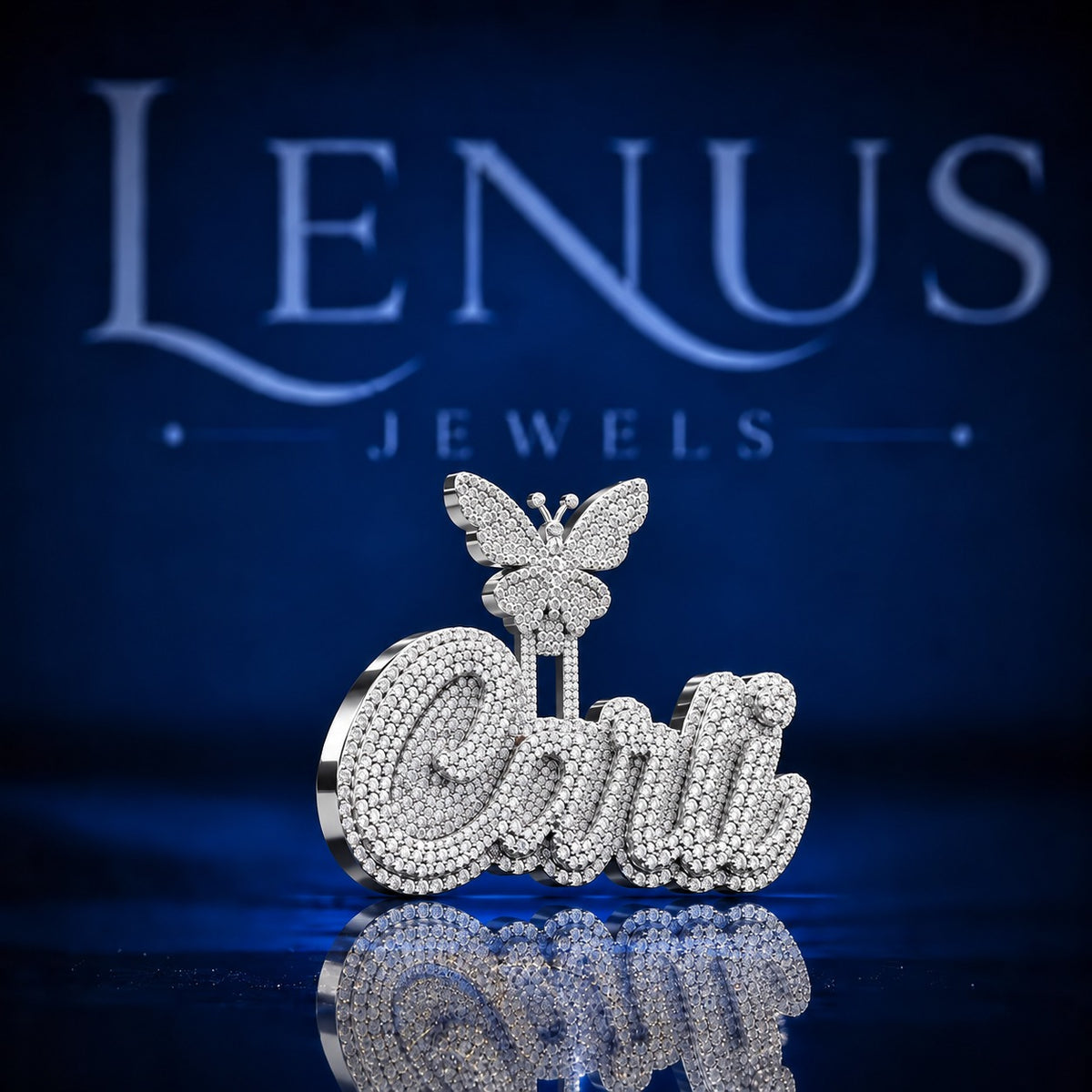 Custom Carli Butterfly Iced Out Moissanite Pendant – VVS D Color 925 Sterling Silver Personalized Name Pendant, Hip Hop Jewelry for Women
