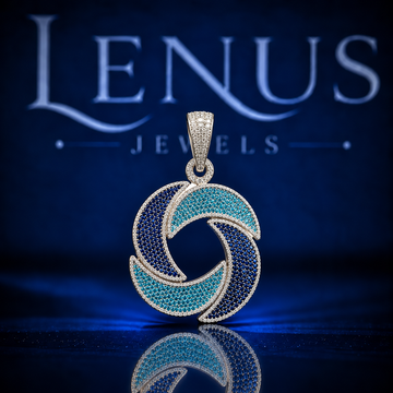 Blue Wave Moissanite Pendant – VVS 925 Sterling Silver Aqua & Navy Iced Out Ocean Swirl Hip Hop Pendant for Men & Women