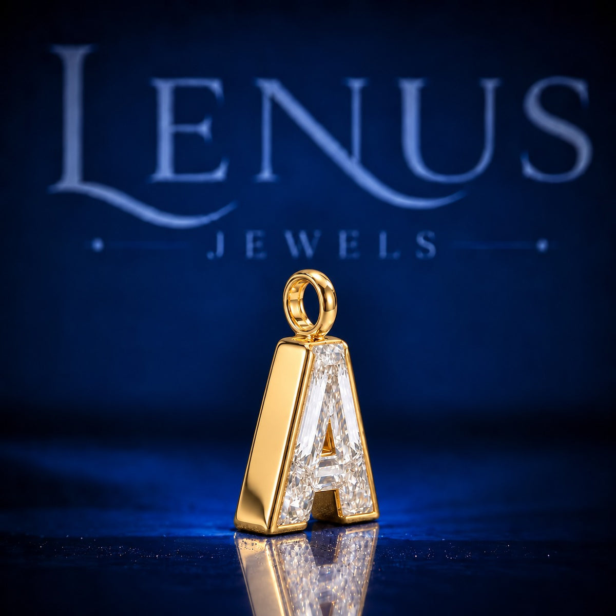 Custom Initial A Moissanite Pendant – VVS Iced Out Letter Pendant, 925 Sterling Silver Personalized Hip Hop Jewelry, Gold Finish