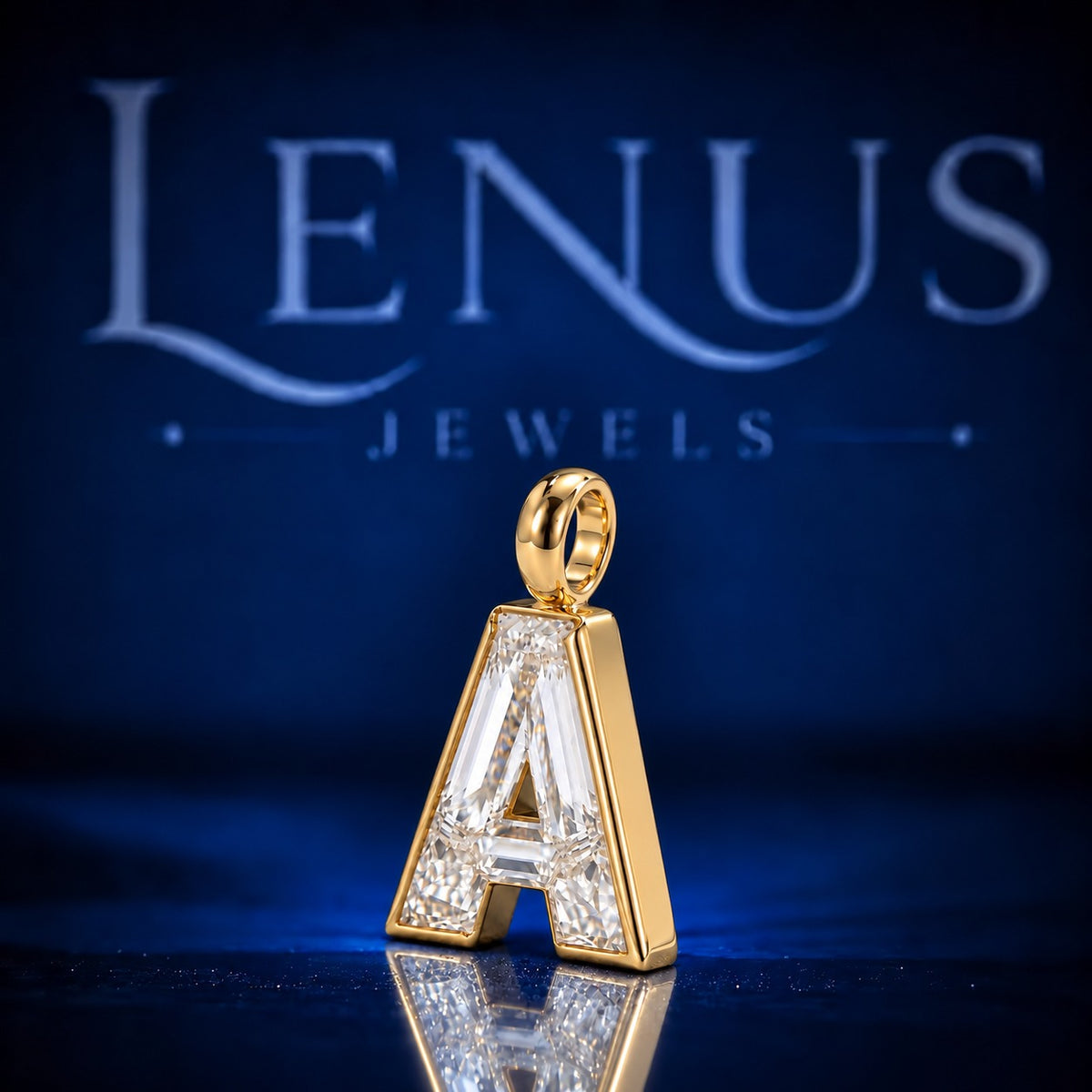 Custom Initial A Moissanite Pendant – VVS Iced Out Letter Pendant, 925 Sterling Silver Personalized Hip Hop Jewelry, Gold Finish