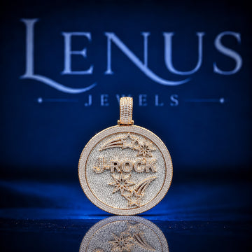 Custom J-ROCK Iced Out Moissanite Medallion Pendant – VVS D Color 925 Sterling Silver Round Hip Hop Name Pendant, Luxury Rapper Jewelry