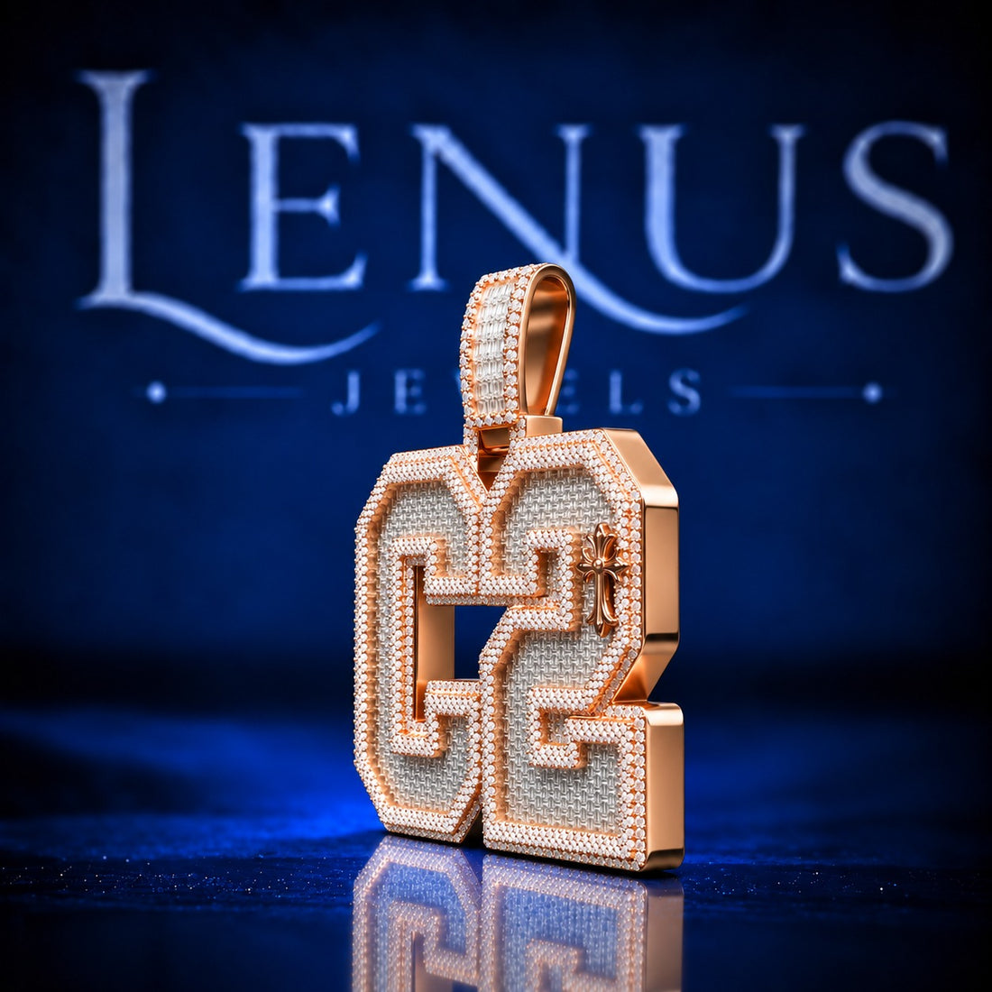 CN Iced Out Moissanite Pendant – Baguette Cut VVS Moissanite 925 Sterling Silver Two Letter Hip Hop Initial Pendant