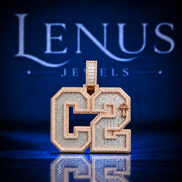 Iced Out G2 Moissanite Pendant – VVS 925 Sterling Silver Rose Gold Finish Custom Letter Number Hip Hop Pendant for Men