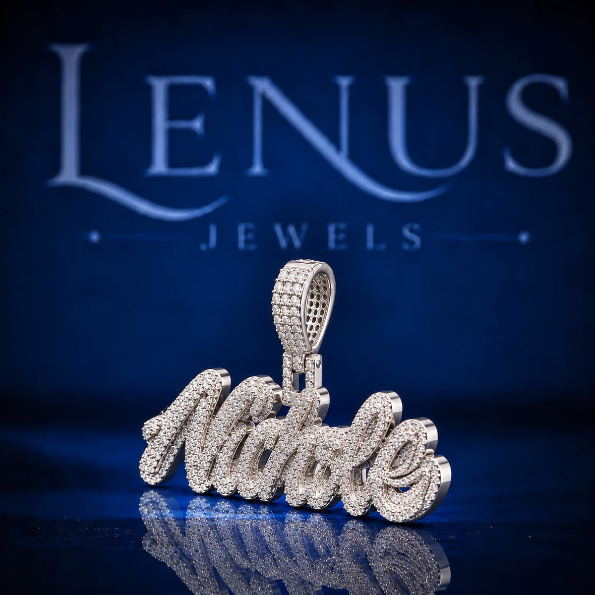 Custom Nichole Name Iced Out Moissanite Pendant – VVS D Color 925 Sterling Silver Personalized Cursive Name Necklace Charm, Hip Hop Jewelry Gift