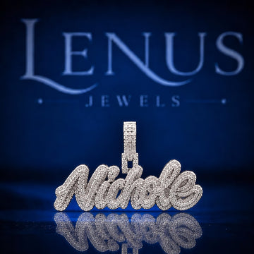 Custom Nichole Name Iced Out Moissanite Pendant – VVS D Color 925 Sterling Silver Personalized Cursive Name Necklace Charm, Hip Hop Jewelry Gift