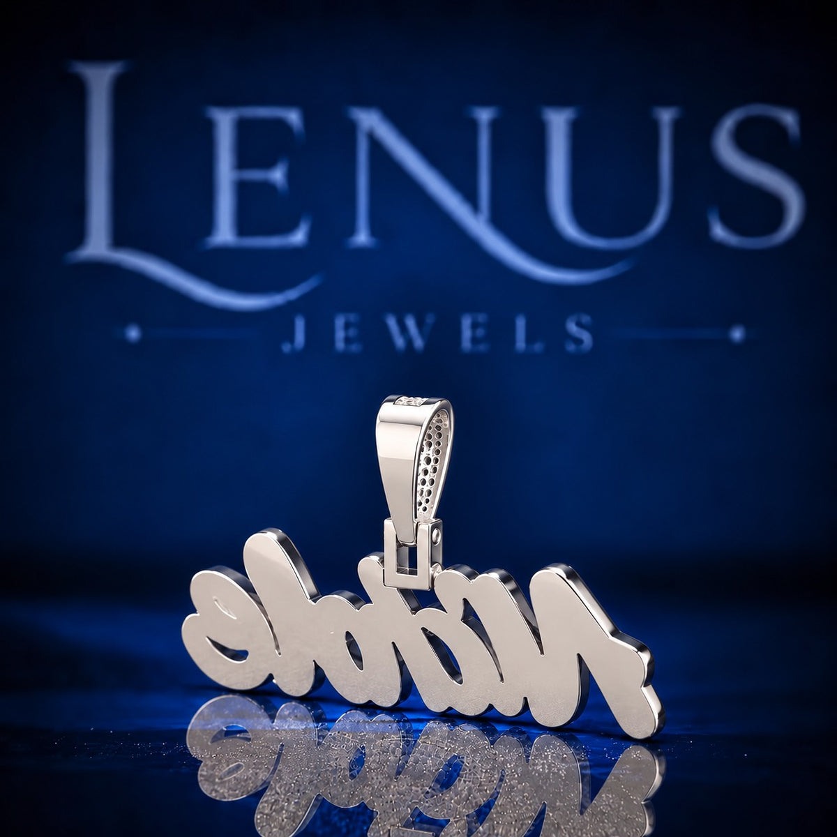 Custom Nichole Name Iced Out Moissanite Pendant – VVS D Color 925 Sterling Silver Personalized Cursive Name Necklace Charm, Hip Hop Jewelry Gift