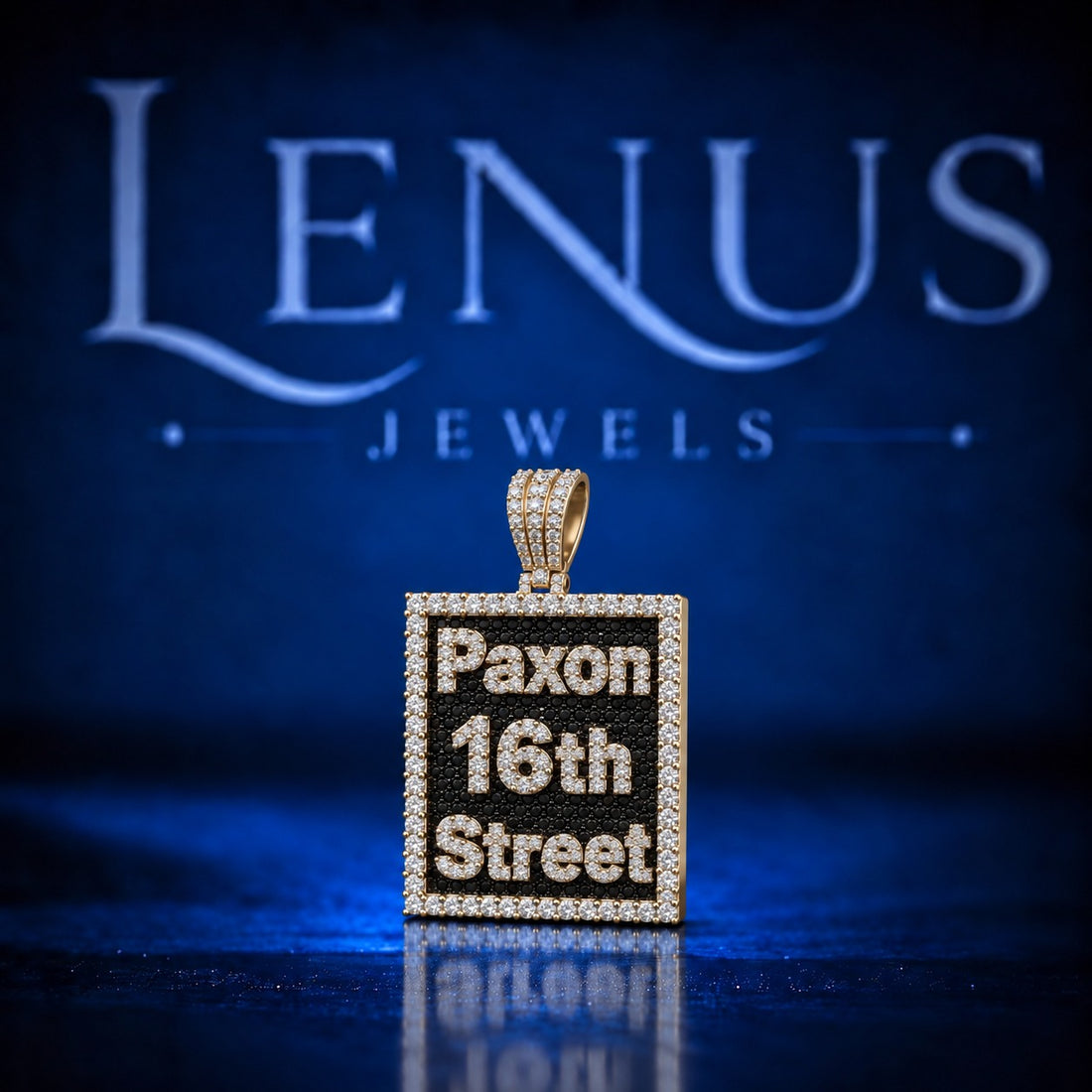 Custom Street Sign Moissanite Pendant – VVS 925 Sterling Silver Iced Out Personalized Address Name Pendant for Men & Women