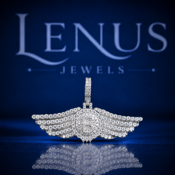 Winged Iced Out Moissanite Pendant – VVS D Color 925 Sterling Silver Angel Wings Medallion, Diamond Style Hip Hop Jewelry for Men & Women