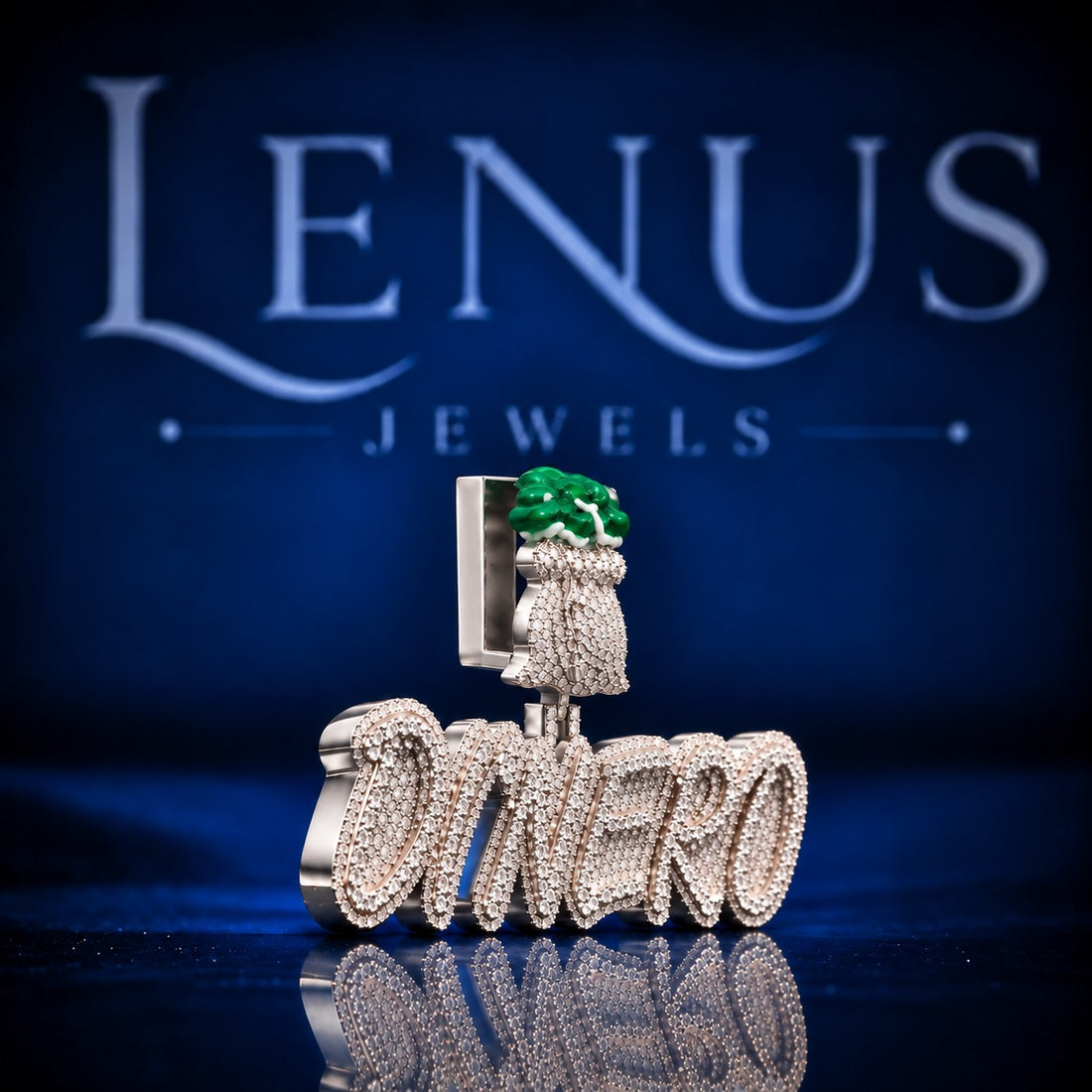 Custom DI'NERO Money Bag Iced Out Moissanite Pendant – VVS D Color 925 Sterling Silver Hip Hop Name Necklace Charm, Luxury Rapper Jewelry