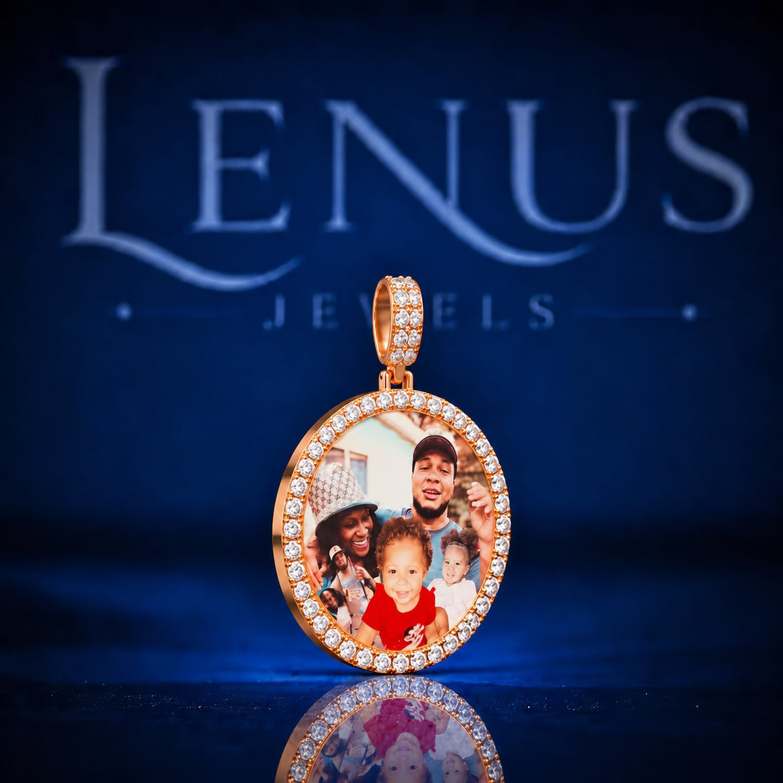 Custom Photo Picture Iced Out Moissanite Pendant – VVS D Color 925 Sterling Silver Round Family Memory Necklace Charm, Personalized Hip Hop Jewelry