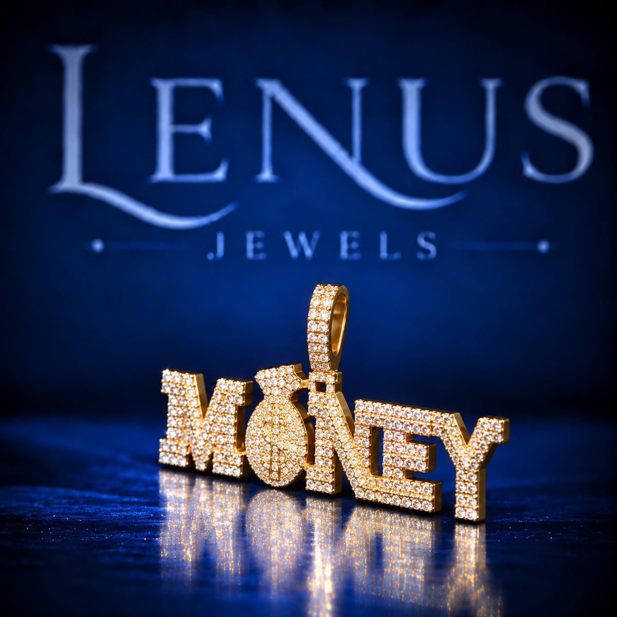 Iced Out Money Bag Moissanite Pendant – VVS 925 Sterling Silver Gold Finish MONEY Letter Hip Hop Pendant for Men & Women