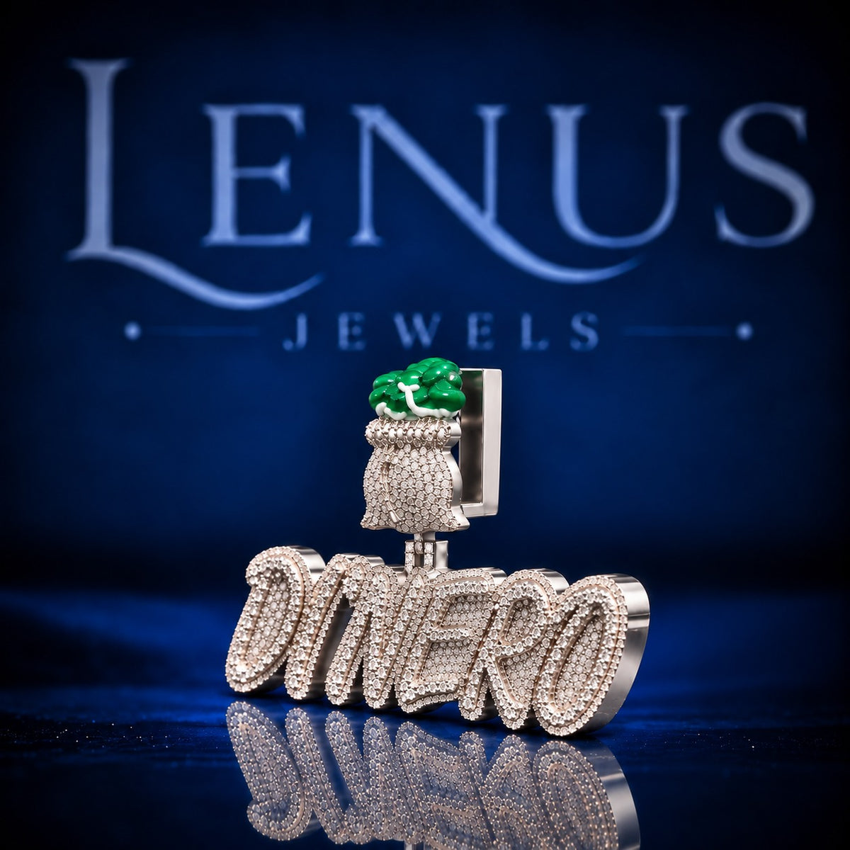 Custom DI'NERO Money Bag Iced Out Moissanite Pendant – VVS D Color 925 Sterling Silver Hip Hop Name Necklace Charm, Luxury Rapper Jewelry