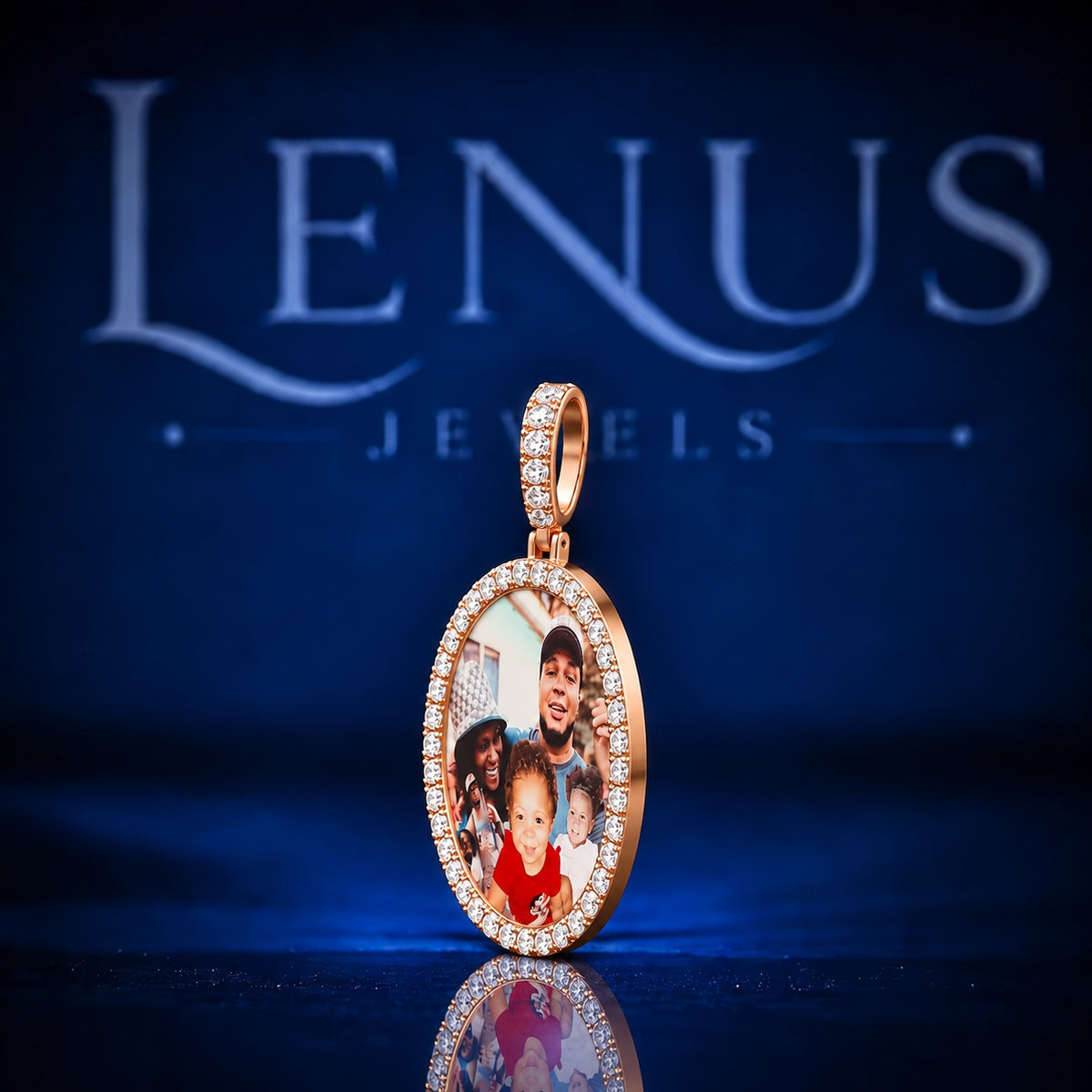 Custom Photo Picture Iced Out Moissanite Pendant – VVS D Color 925 Sterling Silver Round Family Memory Necklace Charm, Personalized Hip Hop Jewelry