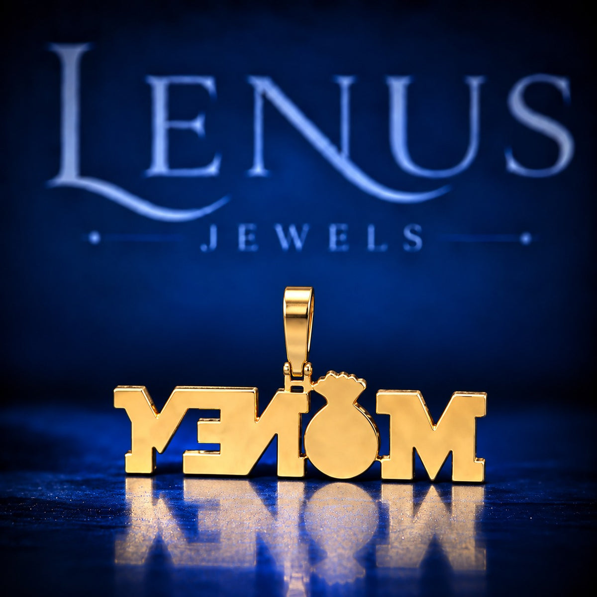 Iced Out Money Bag Moissanite Pendant – VVS 925 Sterling Silver Gold Finish MONEY Letter Hip Hop Pendant for Men & Women