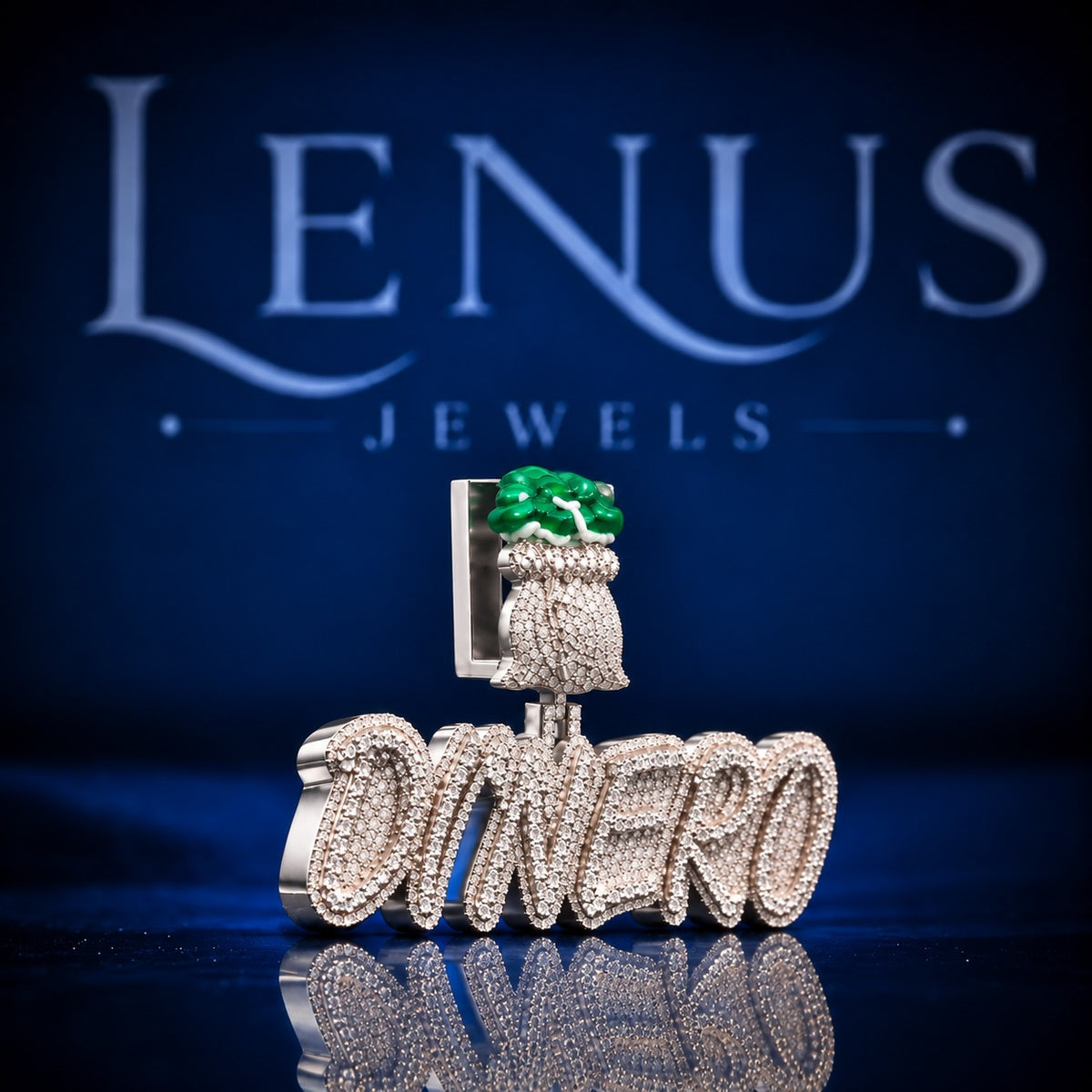 Custom DI'NERO Money Bag Iced Out Moissanite Pendant – VVS D Color 925 Sterling Silver Hip Hop Name Necklace Charm, Luxury Rapper Jewelry