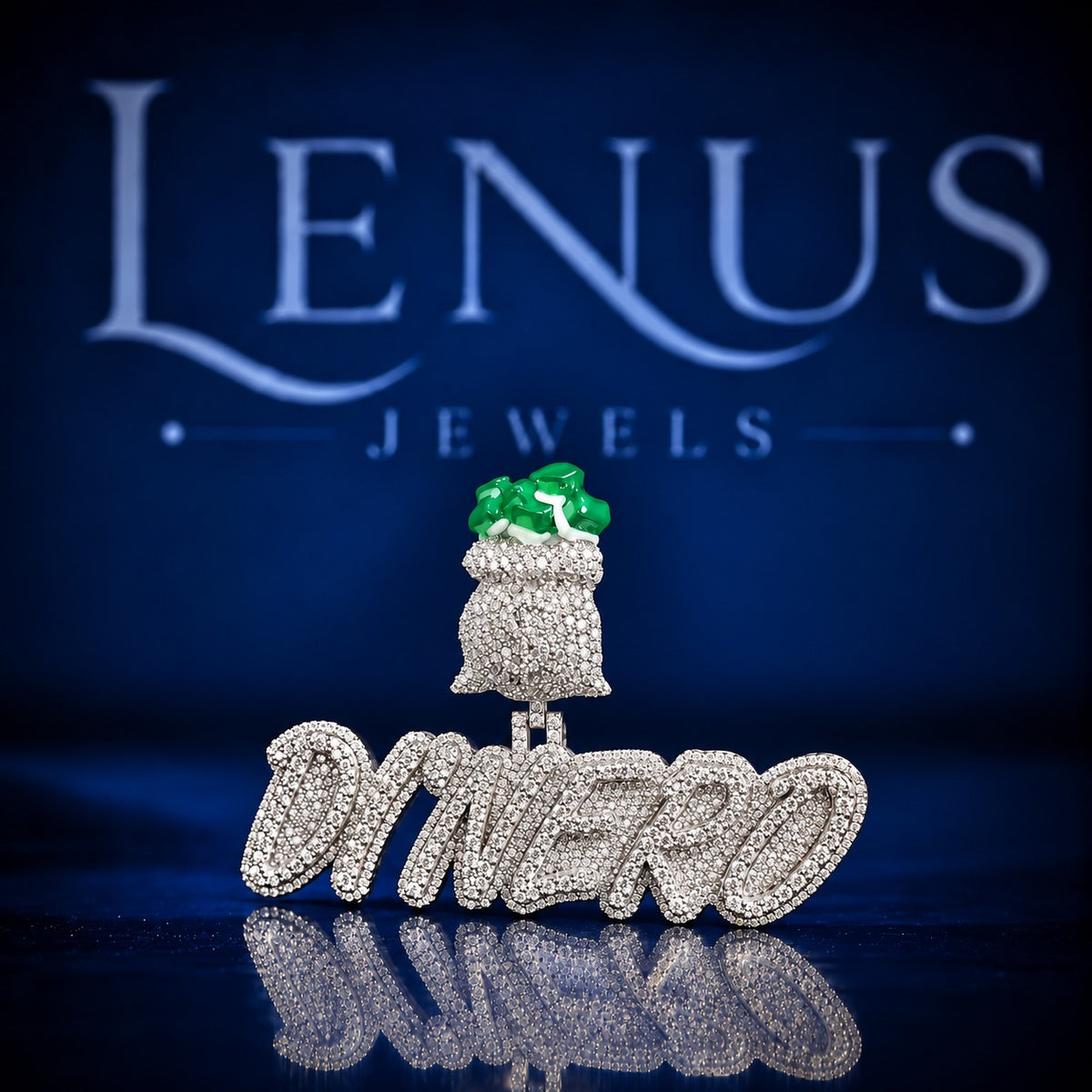 Custom DI'NERO Money Bag Iced Out Moissanite Pendant – VVS D Color 925 Sterling Silver Hip Hop Name Necklace Charm, Luxury Rapper Jewelry
