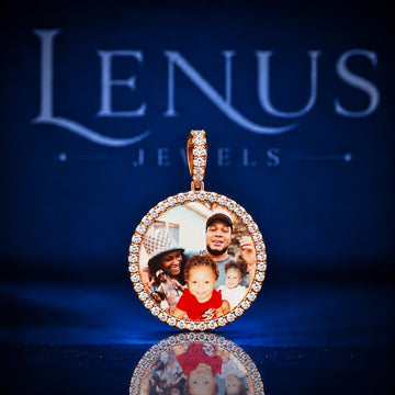Custom Photo Picture Iced Out Moissanite Pendant – VVS D Color 925 Sterling Silver Round Family Memory Necklace Charm, Personalized Hip Hop Jewelry