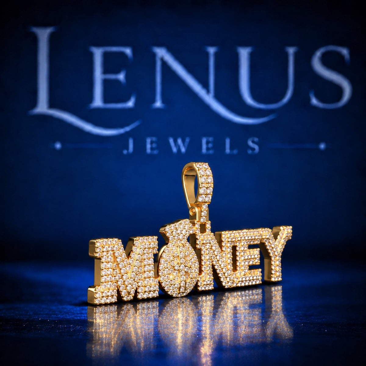 Iced Out Money Bag Moissanite Pendant – VVS 925 Sterling Silver Gold Finish MONEY Letter Hip Hop Pendant for Men & Women