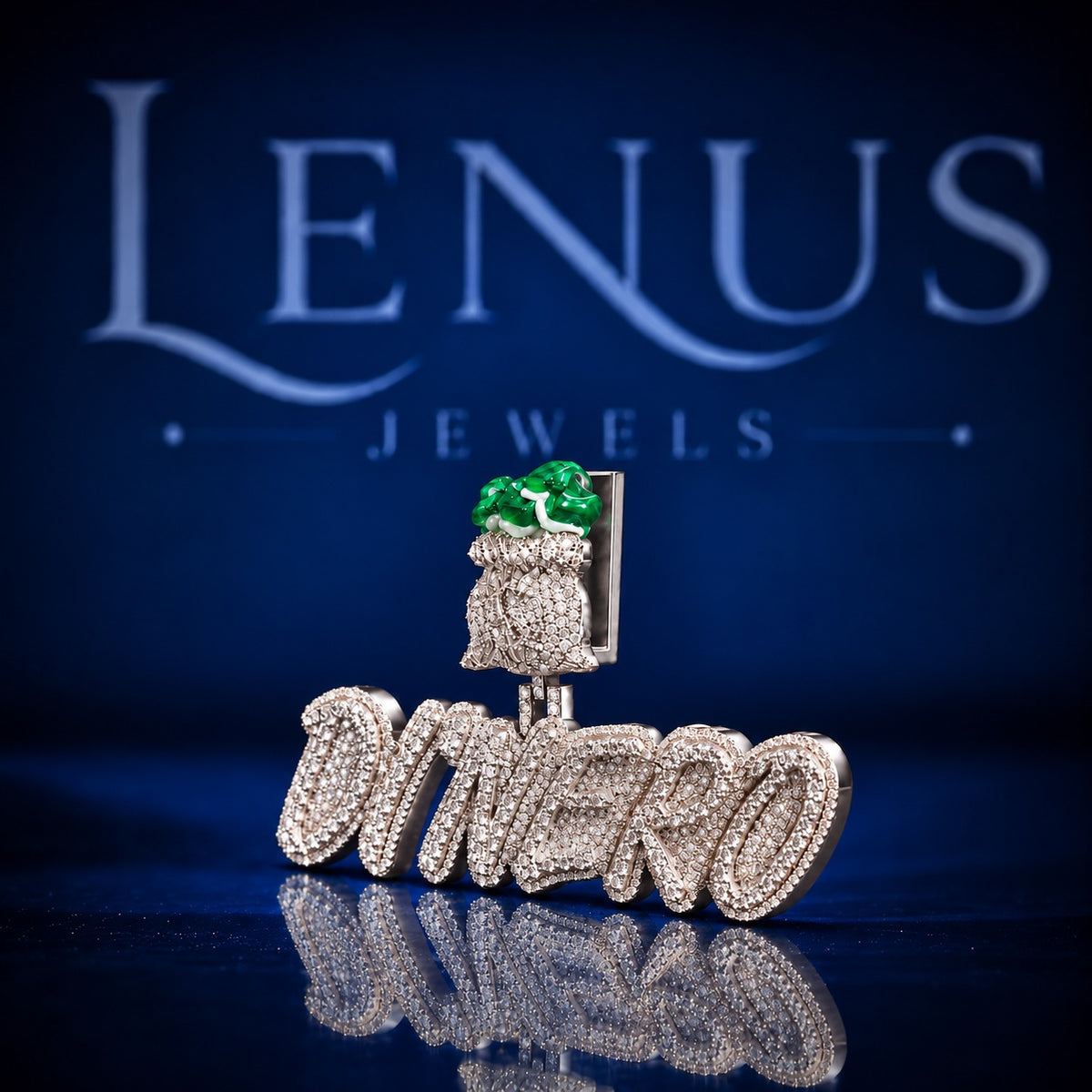 Custom DI'NERO Money Bag Iced Out Moissanite Pendant – VVS D Color 925 Sterling Silver Hip Hop Name Necklace Charm, Luxury Rapper Jewelry