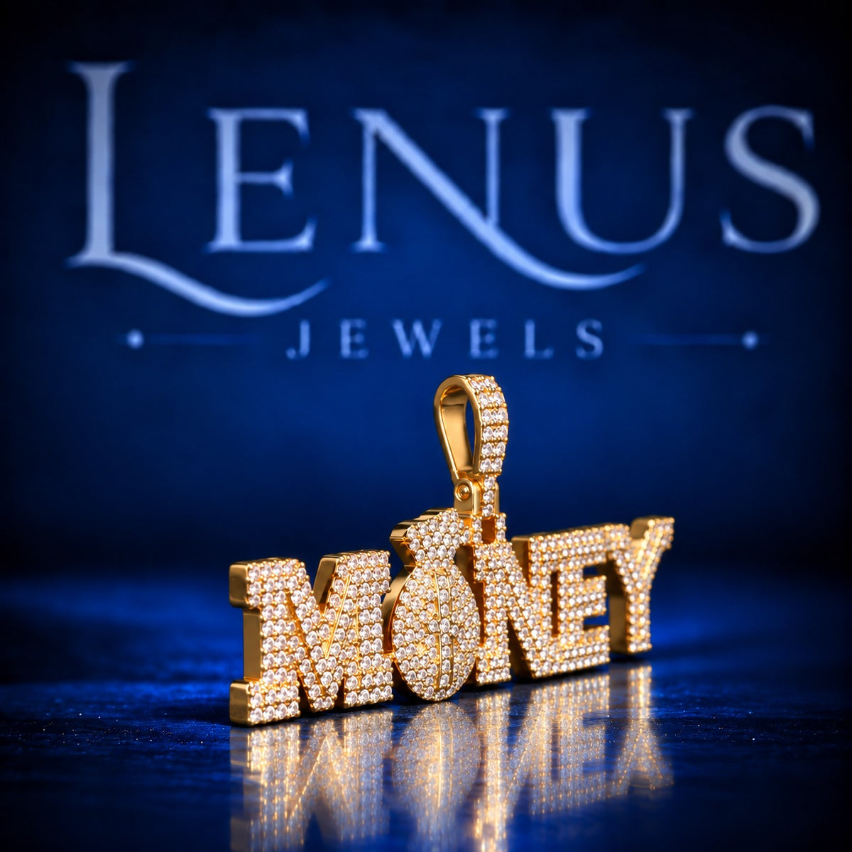 Iced Out Money Bag Moissanite Pendant – VVS 925 Sterling Silver Gold Finish MONEY Letter Hip Hop Pendant for Men & Women