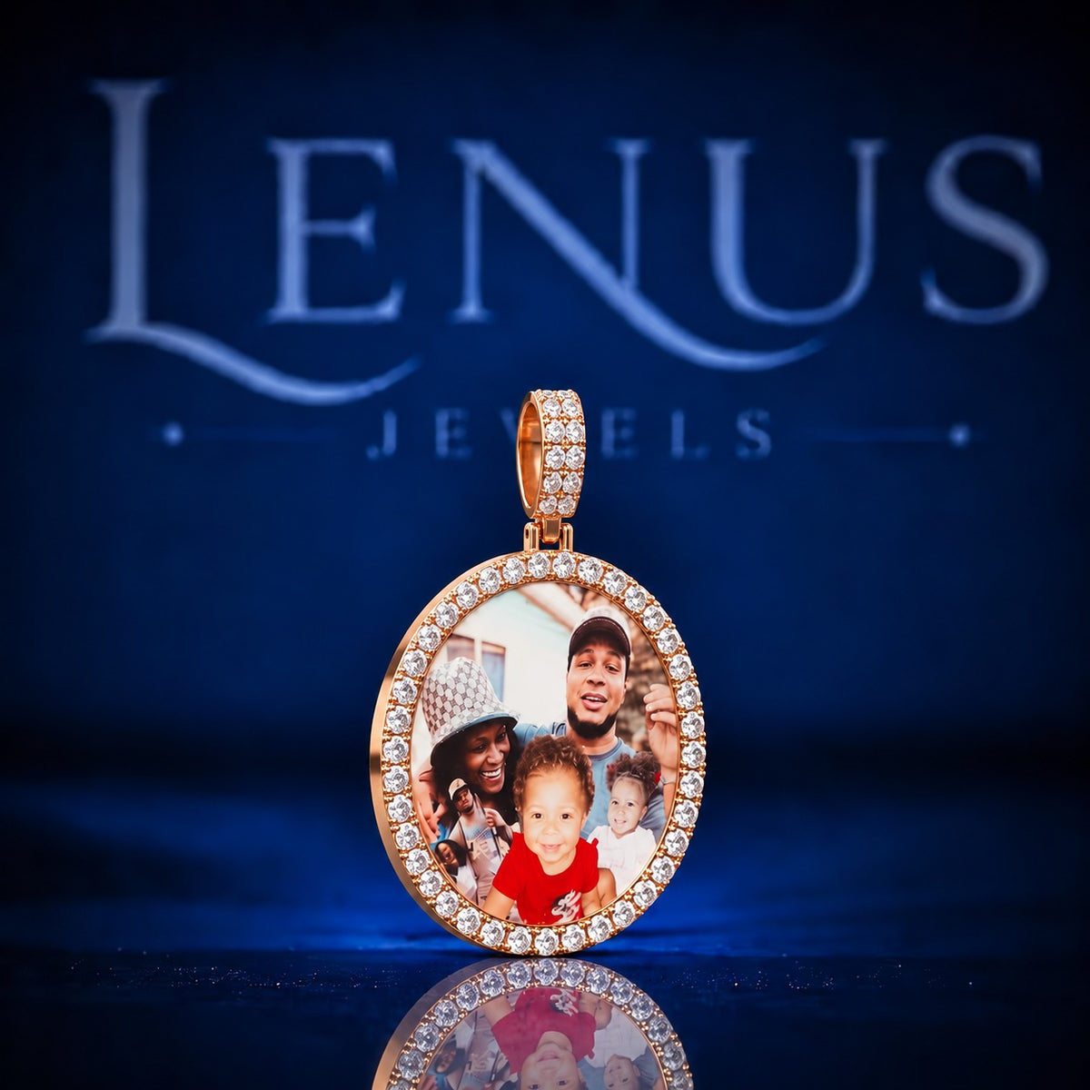 Custom Photo Picture Iced Out Moissanite Pendant – VVS D Color 925 Sterling Silver Round Family Memory Necklace Charm, Personalized Hip Hop Jewelry