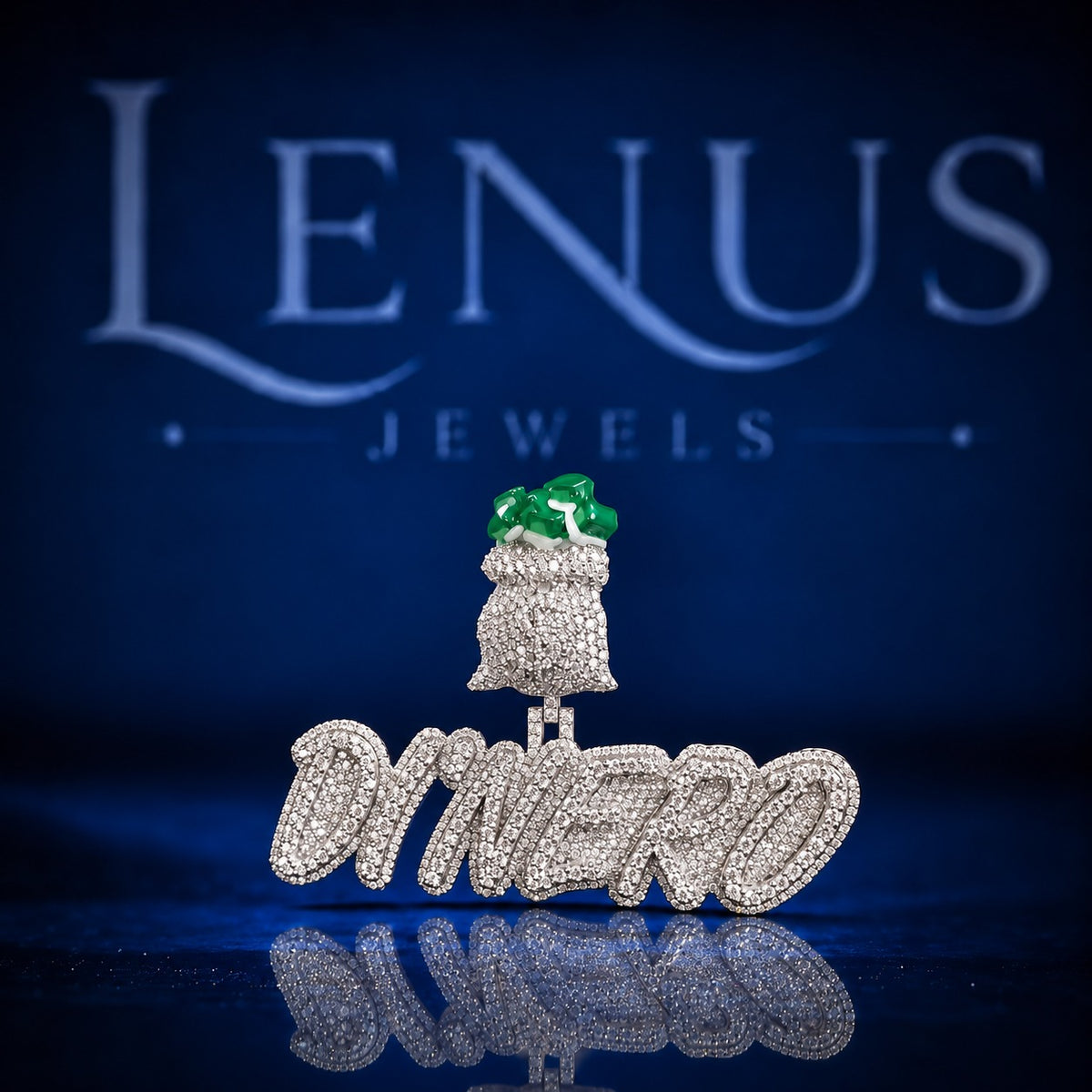 Custom DI'NERO Money Bag Iced Out Moissanite Pendant – VVS D Color 925 Sterling Silver Hip Hop Name Necklace Charm, Luxury Rapper Jewelry