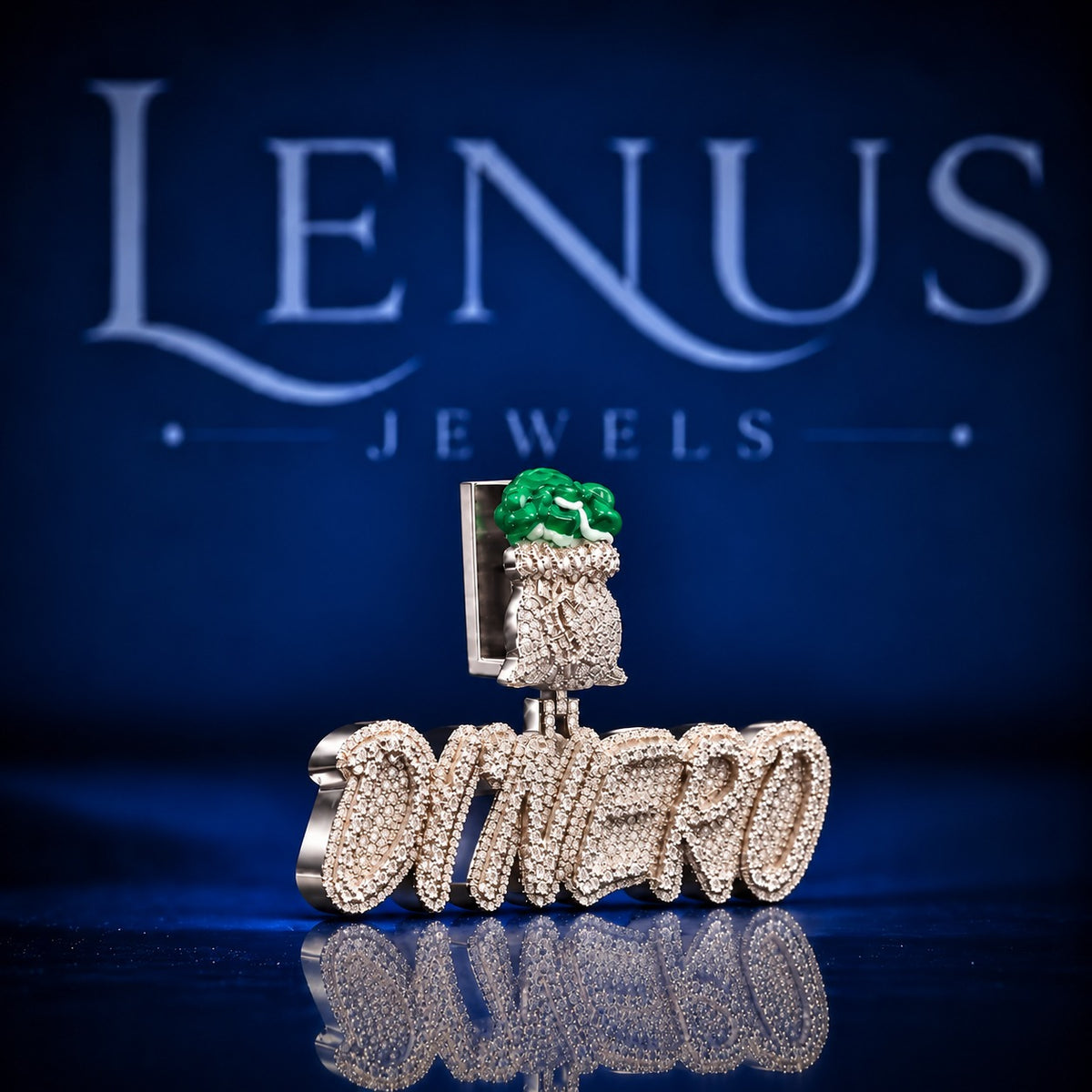 Custom DI'NERO Money Bag Iced Out Moissanite Pendant – VVS D Color 925 Sterling Silver Hip Hop Name Necklace Charm, Luxury Rapper Jewelry