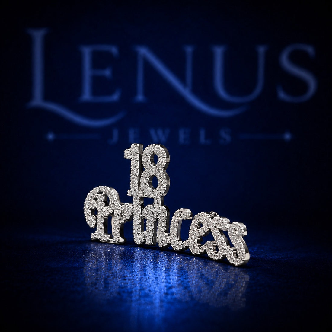 18 Princess Iced Out VVS Moissanite Pendant – 925 Sterling Silver Custom Script Name Hip Hop Jewelry Diamond Tester Pass