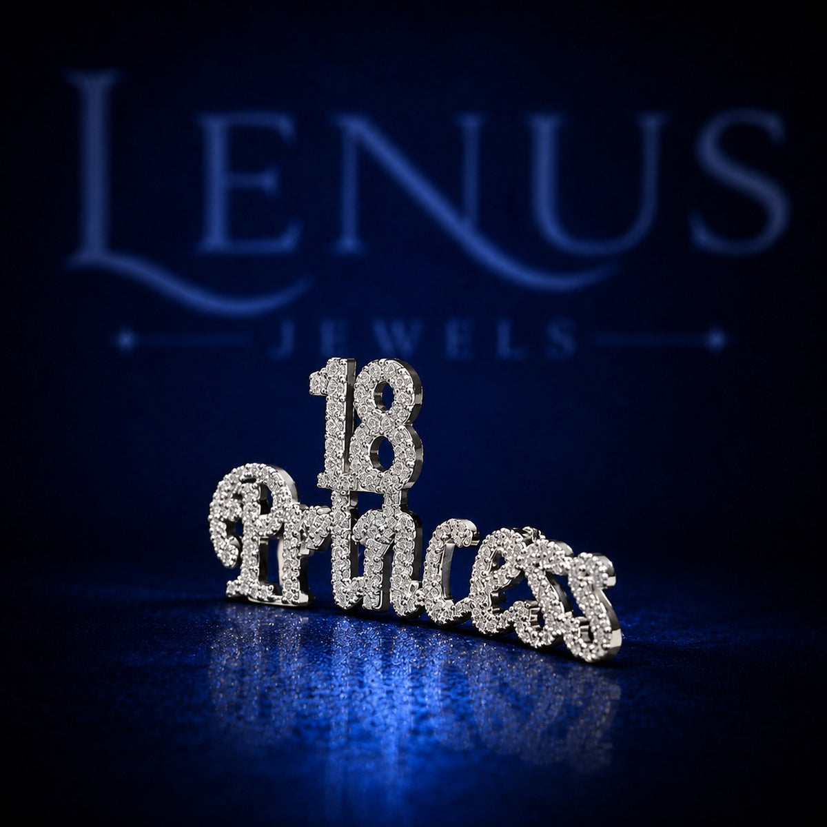 18 Princess Iced Out VVS Moissanite Pendant – 925 Sterling Silver Custom Script Name Hip Hop Jewelry Diamond Tester Pass
