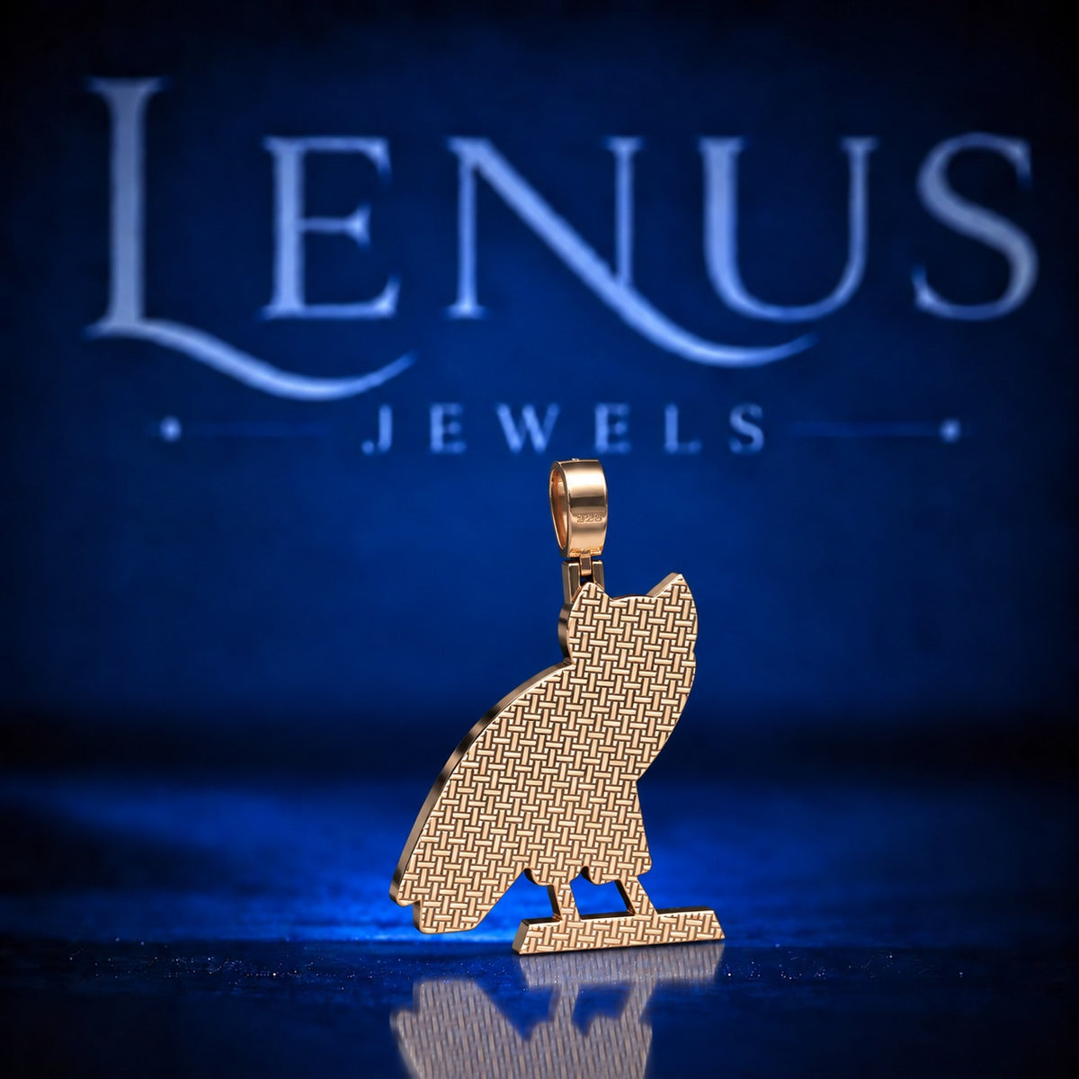 Iced Out Owl Moissanite Pendant – VVS Baguette & Round Moissanite 925 Sterling Silver Rose Gold Hip Hop Pendant for Men