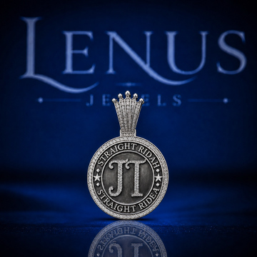 Straight Ridah JT Iced Out VVS Moissanite Pendant – 925 Sterling Silver Round Medallion with Crown Bail, Diamond Tester Pass Hip Hop Jewelry