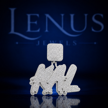 Iced Out KAL Graffiti Name VVS Moissanite Pendant – 925 Sterling Silver Custom 3D Letter Hip Hop Jewelry with Square Diamond Pavé Bail
