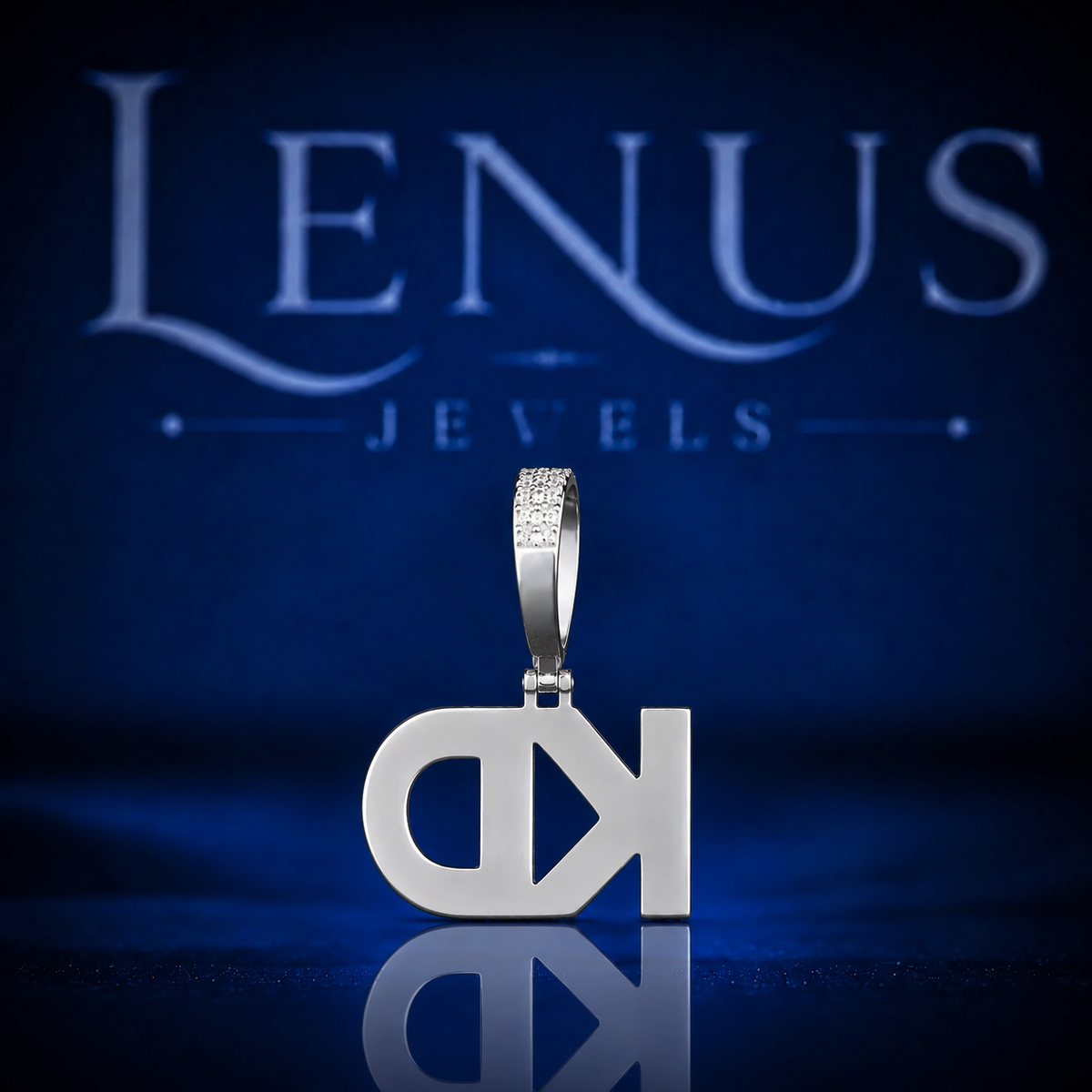 Iced Out KD Initial Pendant VVS Moissanite 925 Sterling Silver Custom Two Letter Hip Hop Necklace Charm with Diamond Tester Passing Stones