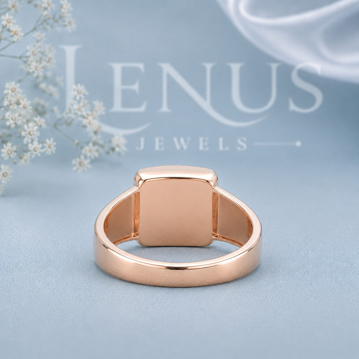 Ashoka Lion Capital Moissanite Signet Ring – Rose Gold Indian Emblem Band