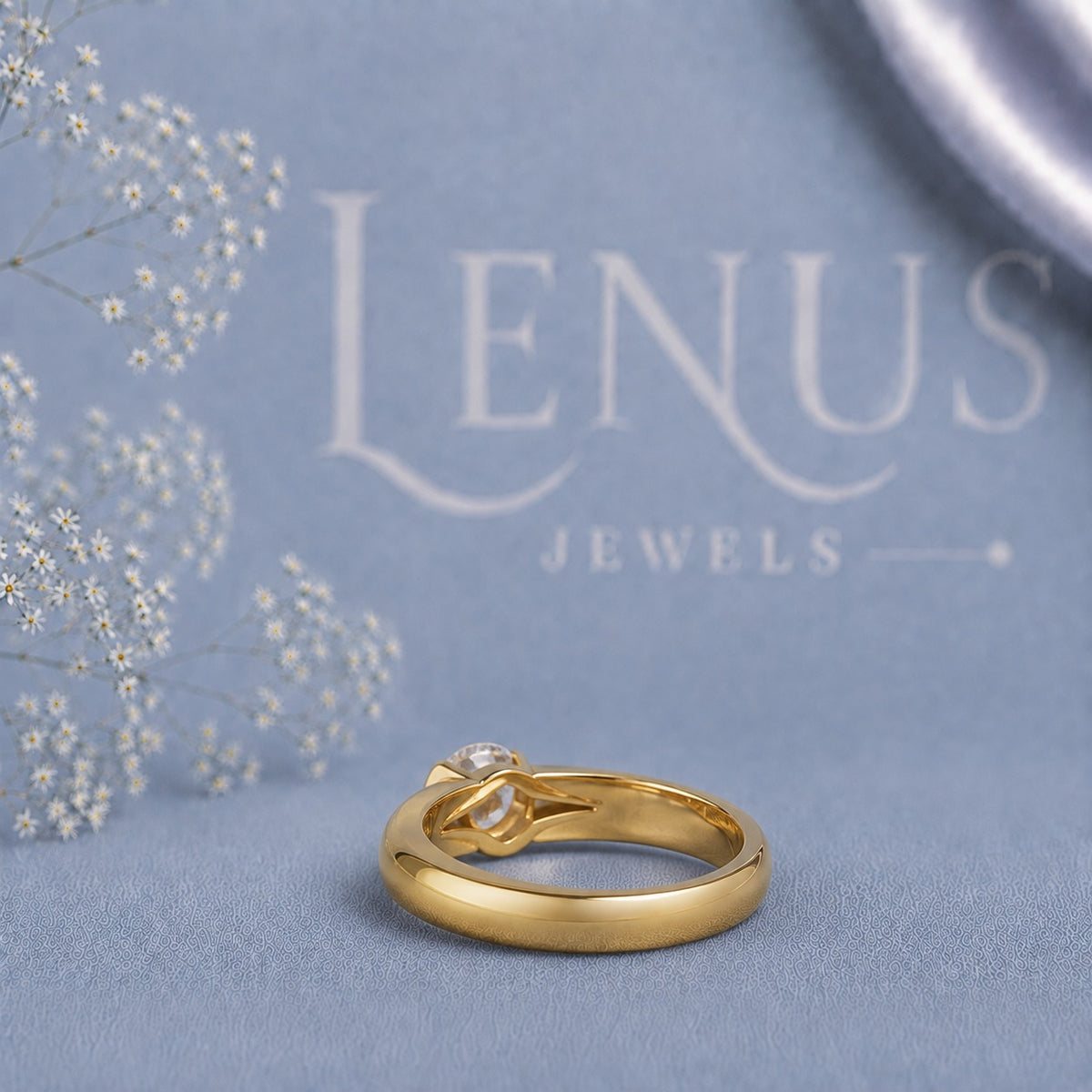 Oval East-West Moissanite Men’s Ring – Yellow Gold Finish 925 Sterling Silver Wide Band