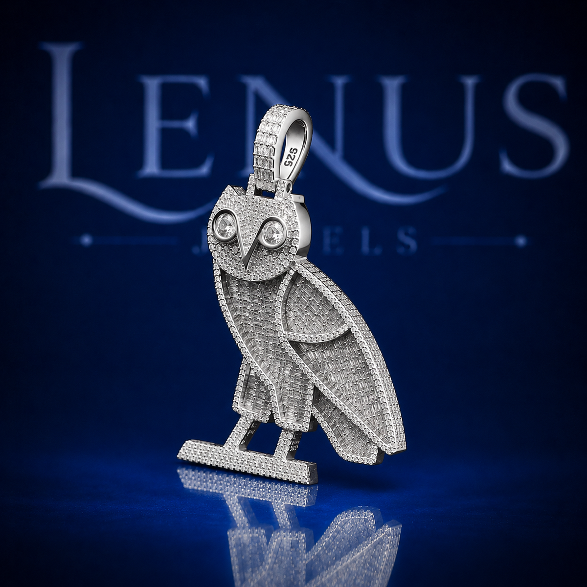 Iced Out Owl Pendant VVS Moissanite 925 Sterling Silver 3D Bird Animal Charm Hip Hop Jewelry Diamond Tester Pass Unisex Gift