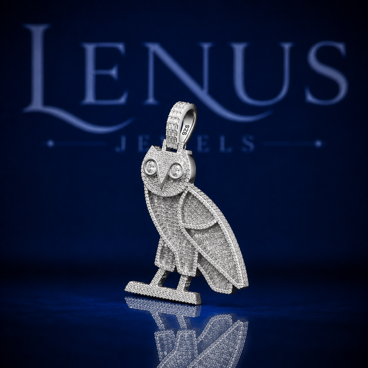 Iced Out Owl Pendant VVS Moissanite 925 Sterling Silver 3D Bird Animal Charm Hip Hop Jewelry Diamond Tester Pass Unisex Gift