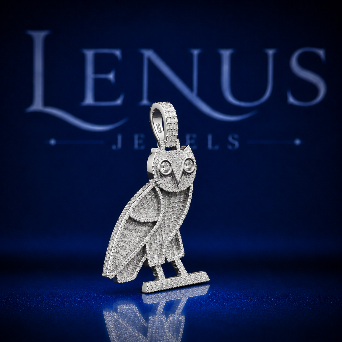 Iced Out Owl Pendant VVS Moissanite 925 Sterling Silver 3D Bird Animal Charm Hip Hop Jewelry Diamond Tester Pass Unisex Gift