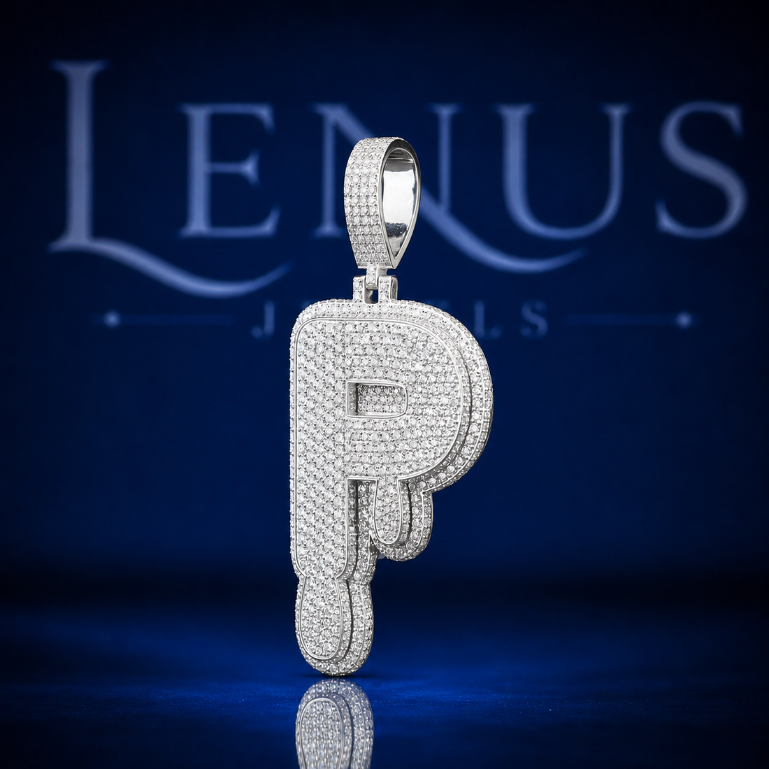 Iced Out Letter P Pendant VVS Moissanite 925 Sterling Silver Dripping Initial P Charm Hip Hop Jewelry Diamond Tester Pass Unisex Gift