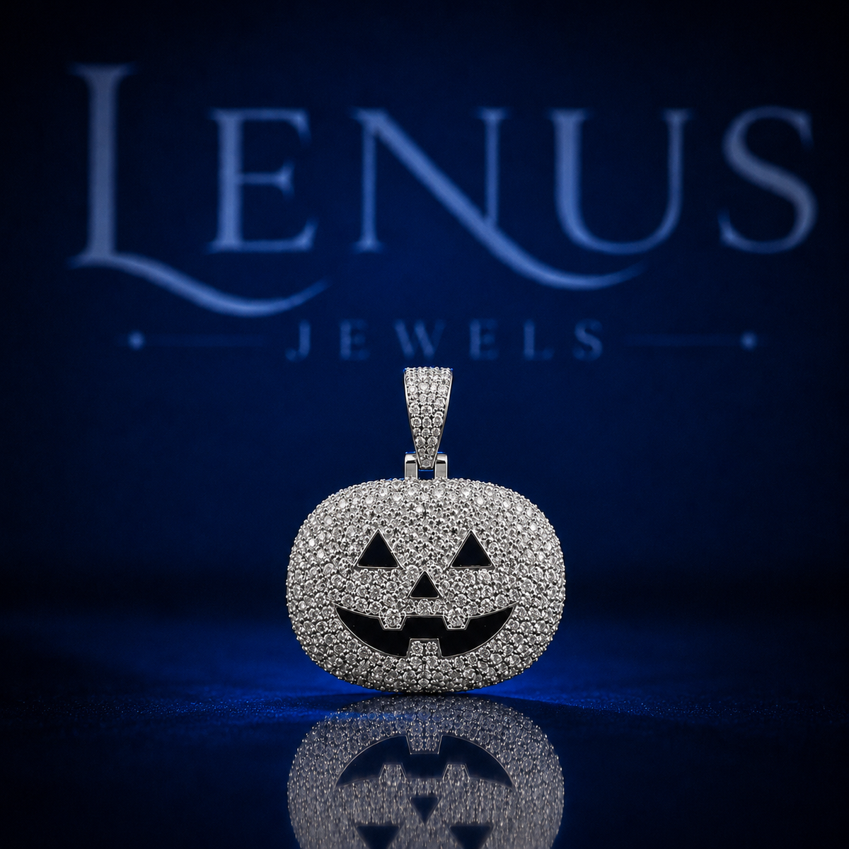 Iced Out Halloween Pumpkin Pendant – VVS Moissanite 925 Sterling Silver Jack O Lantern Hip Hop Necklace Charm Spooky Jewelry Gift