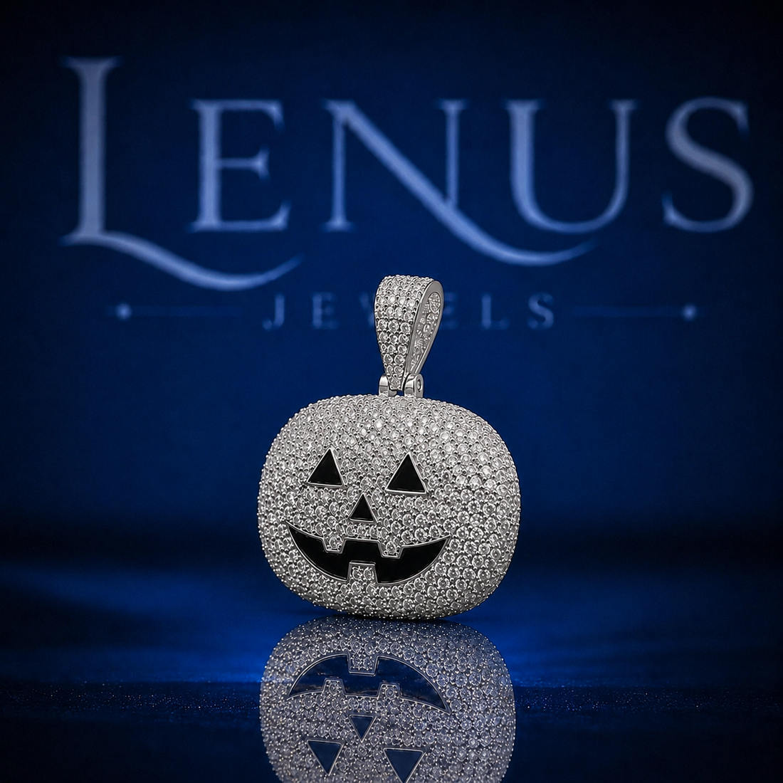 Iced Out Halloween Pumpkin Pendant – VVS Moissanite 925 Sterling Silver Jack O Lantern Hip Hop Necklace Charm Spooky Jewelry Gift