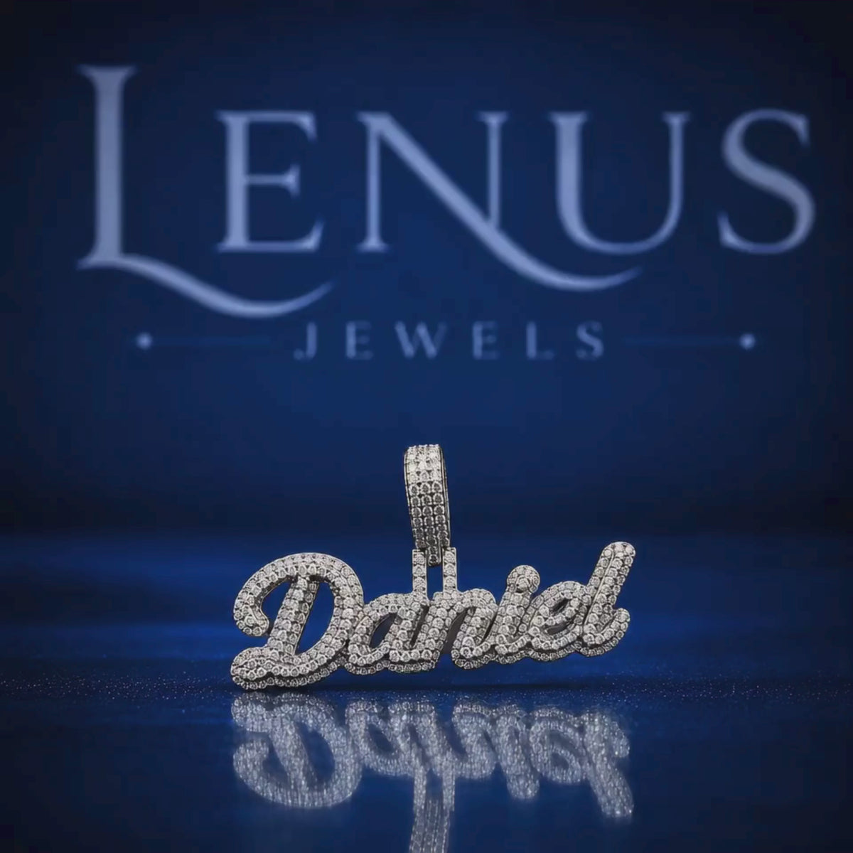 Custom Name Moissanite Pendant – Personalized Iced Out VVS Moissanite 925 Sterling Silver Script Name Hip Hop Pendant
