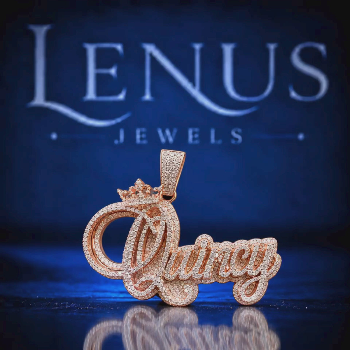 Custom Queen Name Moissanite Pendant – Crown Iced Out VVS Moissanite 925 Sterling Silver Personalized Hip Hop Necklace