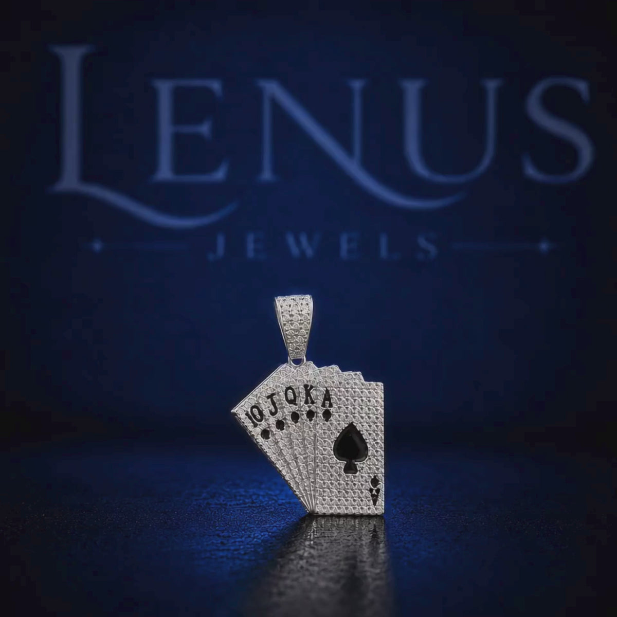 Iced Out Ace of Spades Playing Cards Moissanite Pendant VVS 925 Sterling Silver Casino Poker Hip Hop Jewelry for Men