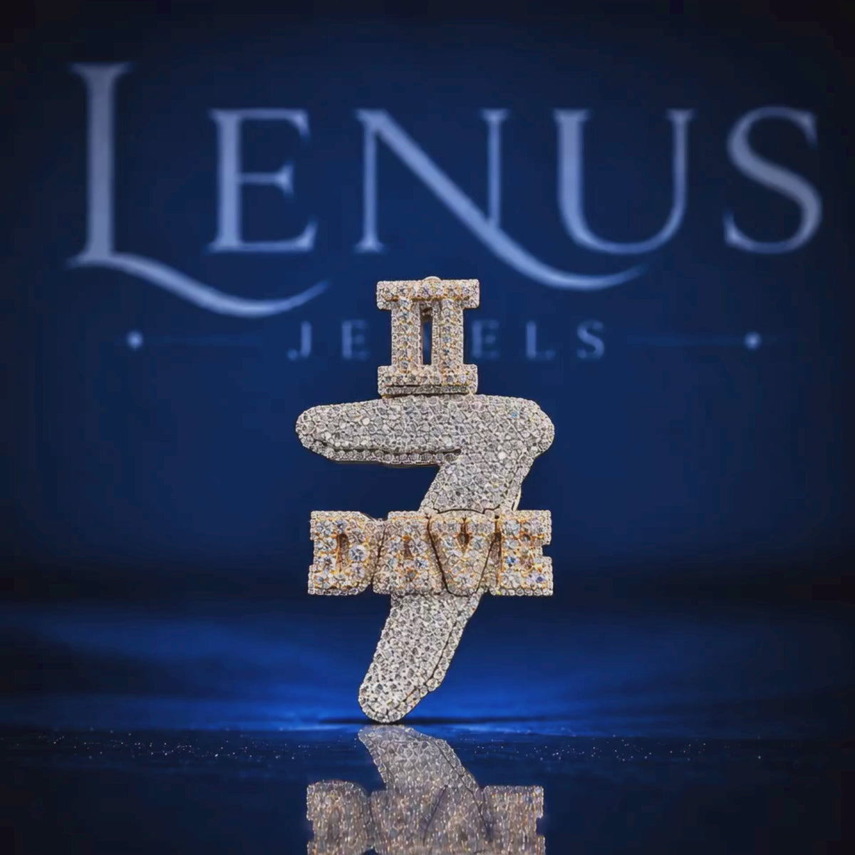 Custom Number 7 Moissanite Pendant with Name – VVS Iced Out 925 Sterling Silver Personalized Sports Jersey Hip Hop Pendant