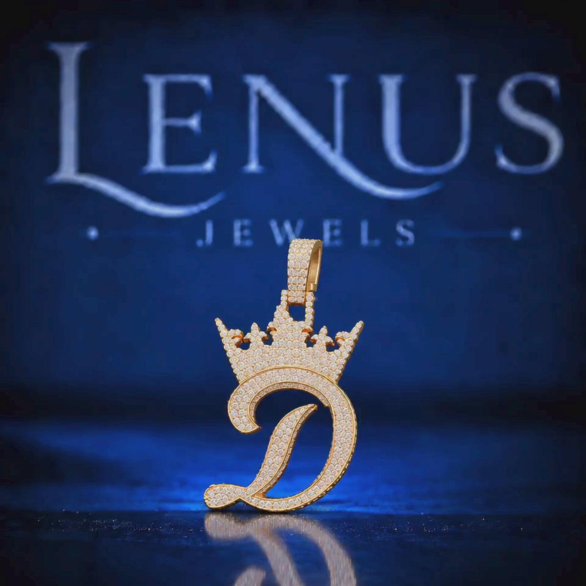 Crown D Initial Moissanite Pendant – VVS Iced Out Letter Pendant, 925 Sterling Silver Custom Hip Hop Jewelry for Men & Women