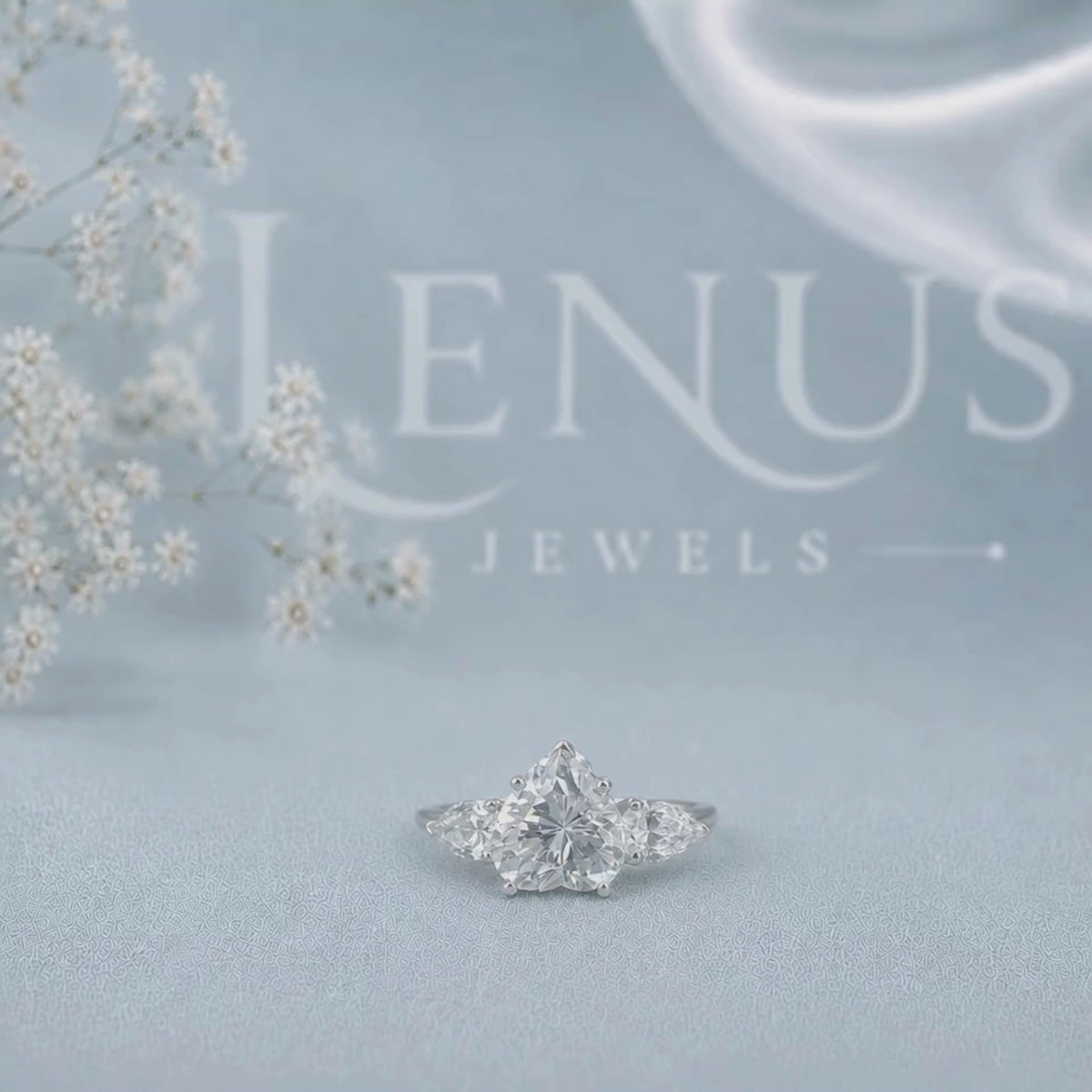 Heart-Cut Three-Stone Moissanite Engagement Ring – Trilogy Bridal Ring in 925 Sterling Silver
