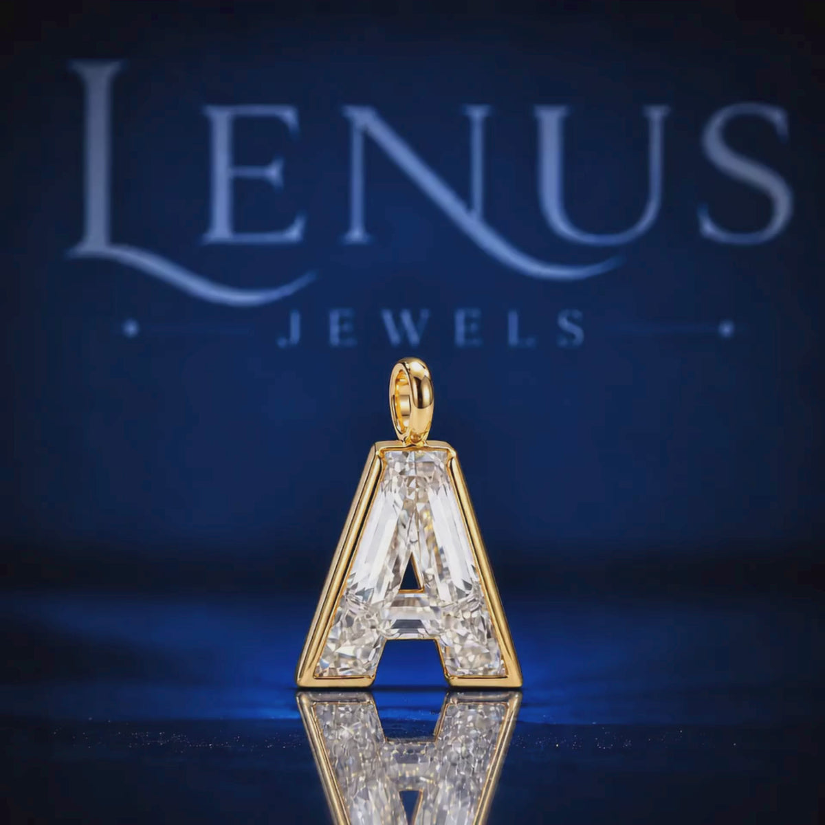 Custom Initial A Moissanite Pendant – VVS Iced Out Letter Pendant, 925 Sterling Silver Personalized Hip Hop Jewelry, Gold Finish