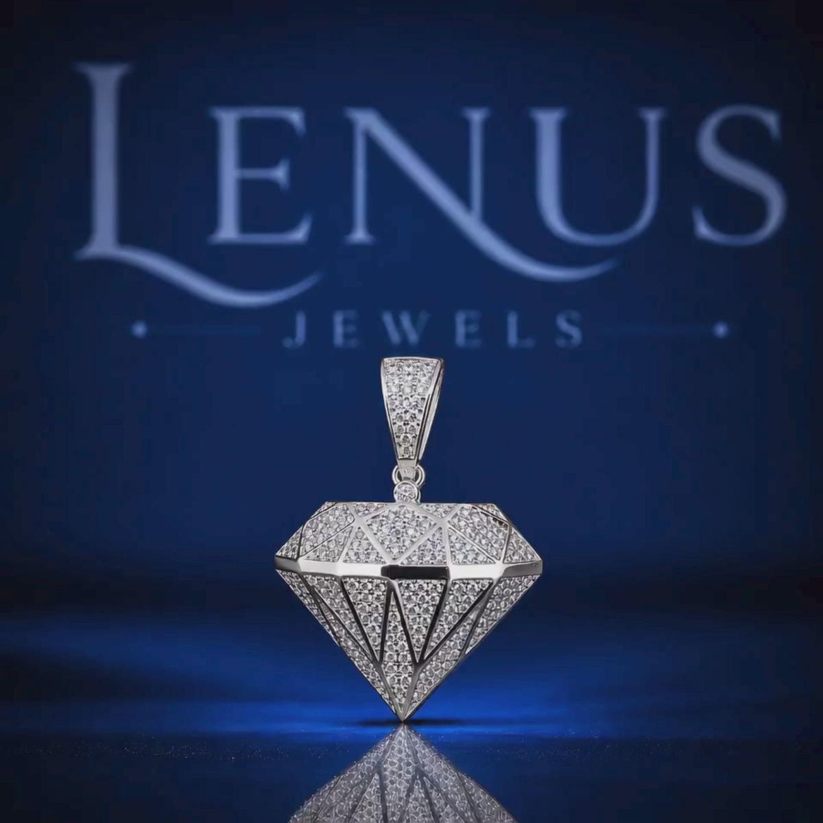 Iced Out Diamond Shape Moissanite Pendant – VVS D Color 925 Sterling Silver Hip Hop Diamond Symbol Pendant